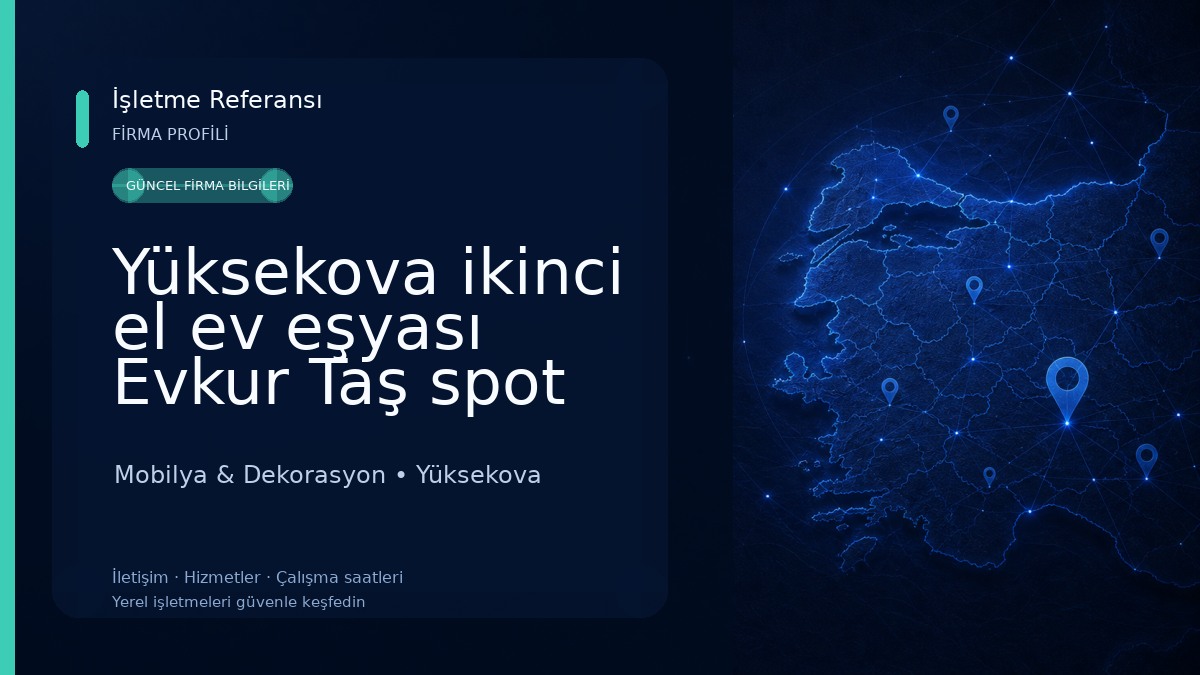 Yüksekova ikinci el ev eşyası Evkur Taş spot Mobilya & Dekorasyon